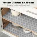 Drawer & Shelf Liner for Kitchen Cabinets 17.5 x 120", Non-Slip Non-Adhesive Shelf Paper Protect Dresser and Cupboard, Waterproof Drawer Mats for Bathroom, Easy to Cut (Grey Diamond)