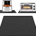 Silicone Heat Resistant Mat For Air Fryer,17.7''x15''Heat Resistant Mats for Countertop Protector,Silicone Air Fryer Mat Compatible with Ninja,Cosori,Chefman,etc-Black