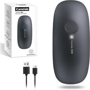 Canslab Ultrablde SE - USB Rechargeable Electric Can Opener for Kitchen for Seniors with Arthritis- Cordless Battery Powered Automatic, Side Cut, Smooth Edge, Handsfree, for Small or Large Cans, Grey