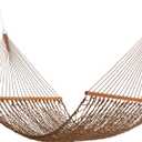Original Pawleys Island Large Antique Brown DuraCord Rope Hammock – 13 ft. x 55 in., 2-Person, 450 lb Capacity, Oak Spreader Bar, Zinc-Plated Hardware, Handcrafted in the USA