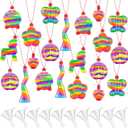 Zubebe 200 Pieces Sand Art Bottle Necklaces Bulk Art Containers Craft Kit Summer Party Favors DIY Activity Group with Clear Plastic Mini Funnels for Birthday Wedding Party Supplies, Sand Not Included, 18 cm x 26 cm x 2 cm