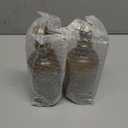 Vine Creations Amber Glass Soap Dispenser Set, Dish Soap and Hand Soap Dispenser Set with Stainless Steel Pump, 16 oz Glass Dispensers for Kitchen or Bathroom Decor (Amber Bottle/Brushed Brass Pump)