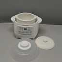 TAYAMA 1 Qt. White Mini Ceramic Stew Cooker with Pre-Settings and Built-In Timer, Small