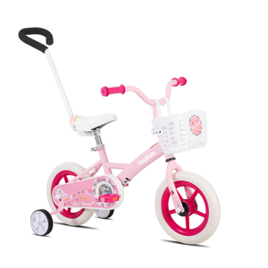 JOYSTAR 10 Inch Kids Bike for Boys and Girls Ages 1-4 Years, Toddler Bike with Training Wheels & Basket, Detachable Parent Push Handle, Kids Pedal Bike, Pink
