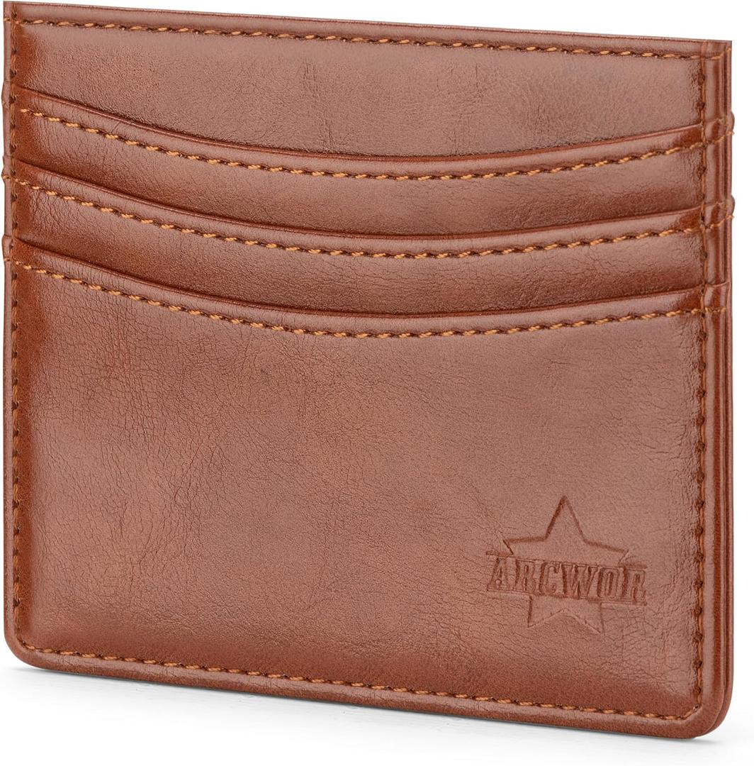 Slim Wallet Minimalist Front Pocket RFID Blocking Men and Women Leather Wallets