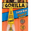 Gorilla Super Glue with Brush & Nozzle Applicator, 10 Gram, Clear, 1 Pack