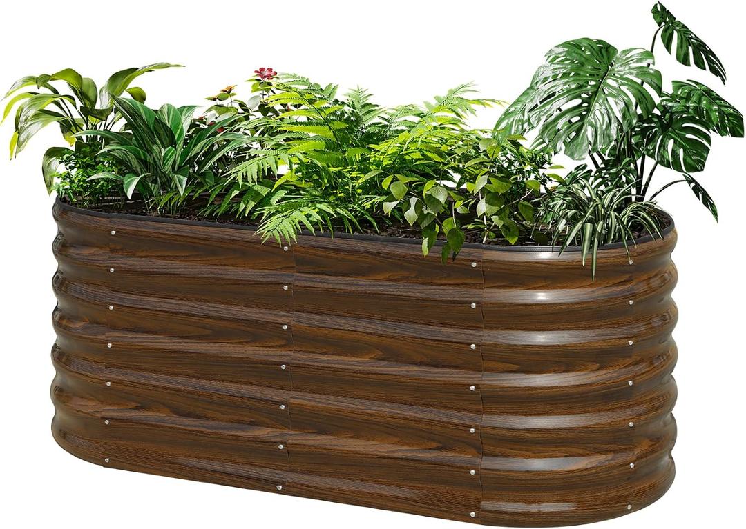 SnugNiture Galvanized Steel Raised Garden Bed Kit - 4x2x2 ft Large Metal Planter Box for Vegetables, Flowers, Herbs | Easy Assembly, Open Bottom Design