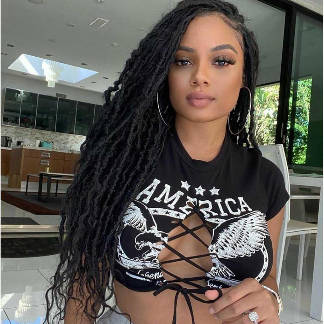 8 Packs Faux Locs Crochet Hair Curly Ends 18 Inch Soft Locs Crochet Dreads Boho Braids Crochet Faux Locs Hair for Women (18inch(pack of 8), 1B)