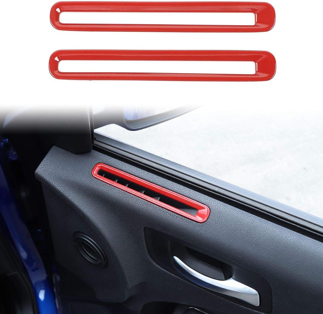 Voodonala Door Air Conditioner Vent Door Vent Ventilation Outlet Garnish Trim for 2011-2025+ Dodge Charger Interior Accessories, ABS Red 2pcs