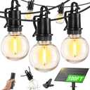 ZJOJO 100FT Solar Lights Outdoor Wateroproof, Solar String Lights with with Remote USB Port 32 LED Shatterproof,Dimmable Outdoor Lights Long Last for Garden,Patio, Backyard, Camping Christmas Light