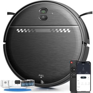 Robot Vacuum and Mop Combo, 2-in-1 Robot Vacuum Cleaner, 2.87'' Slim Design, Wi-Fi/App/Voice Control, 3D Obstacle Avoidance & Self-Charging Robotic Vacuum for Hard Floors, Carpets, Pet Hair