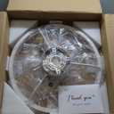 Ceiling Fans with Lights, 24 Inch Ceiling Fan with Light and Remote, Low Profile Reversible White Fandelier Ceiling Fan, Dimmable LED, Flush Mount, DC Motor, for Bedroom, Kitchen, Office