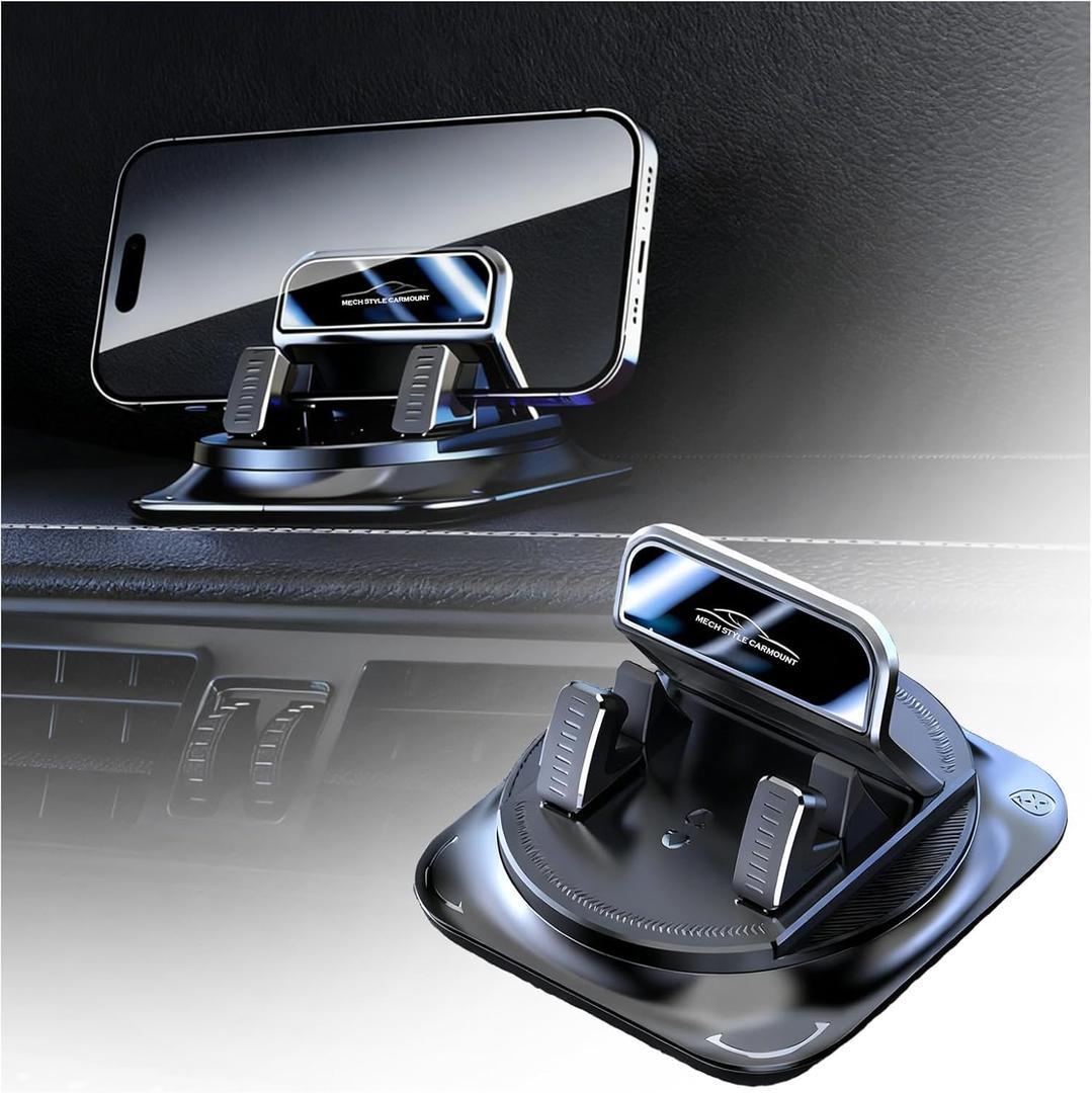 Car Dashboard Phone Holder 360 Rotatable,Portable Anti-Slip Car Phone Holder Horizontal & Vertical Place,Strong Self-Adhesive Dashboard Cell Phones Holders Cars Accessories