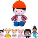 OUOZZZ Soft Baby Doll for Boys Girls - My First Baby Doll Birthday Gifts for Boys Girls Plush Rag Dolls Red Hat Toy for Toddlers Kids Infants 15" (C-carl03)