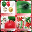 140pcs Christmas Party Balloon Set, Merry Xmas Balloons with Table Skirts and Foil Fringe Tinsel Curtains for Winter Holiday Party Decorations