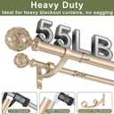 Double Curtain Rods 72 to 144 Inches(6-12feet) for Window, Adjustable Telescoping Drapery Rod with Aluminum Alloy Brackets, 1 Inch Diameter Front, 5/8 Inch Diameter Back Pipe, Champagne Gold