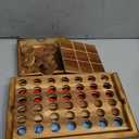 Glintoper Tic Tac Toe & 4 in a Row Tables Game Set, Classic Board Line Up 4 for Living Room Rustic Table Decor and Use as Game Top Wood Guest Room Decor Strategy Board Games for Families