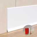 Peel and Stick Baseboard Trim, 4 Inch Rubber Baseboard Vinyl Wall Base, Flexible Baseboard Molding Trim, Adhesive Baseboard Trim Rubber Cove Base(20Ft, White)