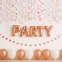 Pink Hanging Swirl Decorations for Party 42PCS Rose Gold Foil Ceiling Streamers with Hooks for Birthday, Bridal Shower, Bachelorette, Holiday Celebrations