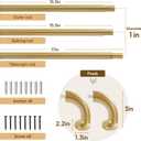 Gold Blackout Curtain Rod,Wrap Around Curtain Rods For Windows,1 Inch Diameter Adjustable Heavy Duty Curtains Rods for Bedroom For Sliding Glass Door (34-95 Inch)