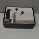 Manual Coffee Grinder with Stainless Steel Burr, Hand Coffee Grinder External Adjustable Grind Setting for Espresso, French Press (Silver)