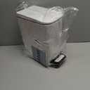 TIPGO Slim Bathroom Trash Can with Lid Soft Close, Step Pedal, 6 Liter / 1.6 Gallon Stainless Steel Trash Bin, Small Garbage Cans for Bedroom, Office, Kitchen (White)