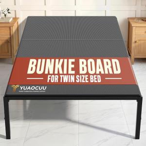 Bunkie Board Twin Size (38x75")-Heavy Duty Anti-Sag Low Profile Mattress Support, Breathable Noise Minimizing & Moisture Resistant Non-Slip Foundation for Platform Beds, Slatted Frames & Box Springs
