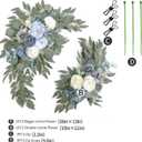 Faux Flower Swag Set of 2 for Wedding Welcome Signs Floral Swag Wedding Reception Ceremony Signs Decor (Blue)