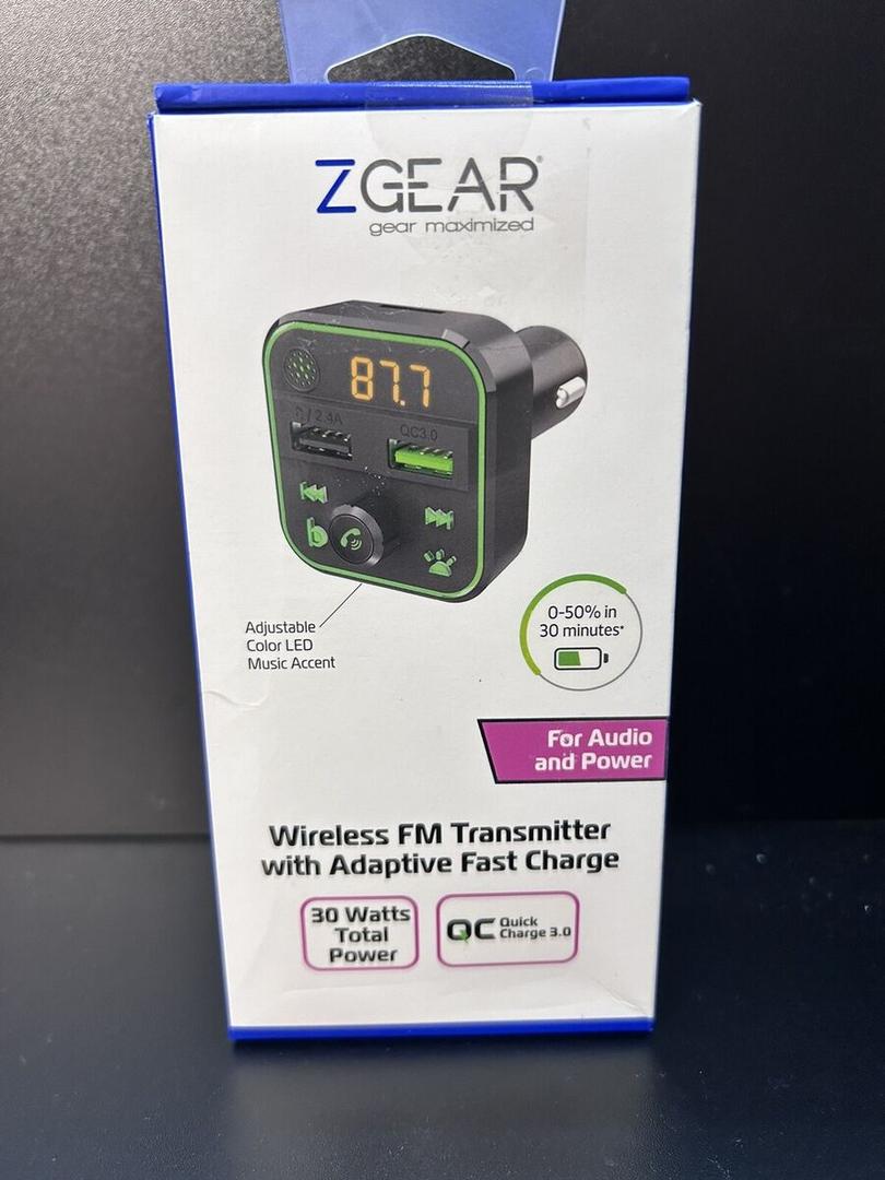 ZGEAR Wireless FM Transmitter with Adaptive Fast Charge