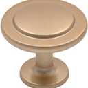 Alzassbg 10 Pack Champagne Copper Cabinet Knobs, 1-1/4 Inch Diameter Round Kitchen Knobs for Cabinets and Drawers AL6012SCG