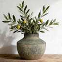 Ceramic Flower Vase, 5.5 Inch Small Flower Rustic Vase, Decorative Vase Short Pottery Vase for Home Decor, Living Room, Entryway, Table, Shelf