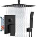 Aolemi Ceiling Shower Faucet with Handheld 16 Inch Head Matte Black