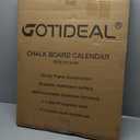 Gotideal Chalkboard Calendar 24" x 18" Chalk Board Calendar for Wall Magnetic Chalkboard Framed,Wall Mounted,Blackboard for Office,Kitchen,School,Home