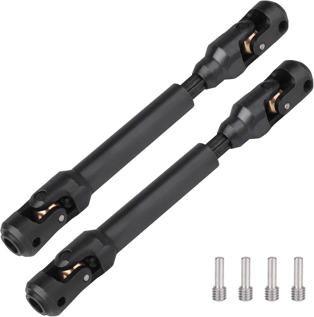 2pcs Hobbyfire 1/10 RC Crawler Drive Shafts Steel Universal Joint Driveshaft Heavy Duty for Axial SCX10 II III TRX4 Redcat Gen8 Gen7 Element Upgrades Parts(104-148mm)