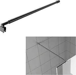 Black Shower Glass Support Bar,Wall-to-Glass Support Arm for 5/16" to 3/8" Thick Glass,  27-47" Shower Screen Support Telescopic Bar,for Fixed Frameless Shower Glass Panel