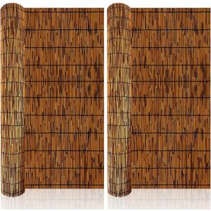 2 Pack Natural Reed Fence,3.3FT X 16.4FT Bamboo Fencing Privacy Reed Screening for Outdoor, Gallery, Restaurant, Hotel, Patio (Brown)