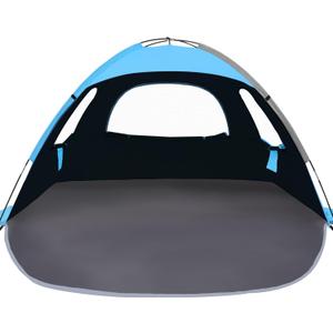 NXONE Beach Tent Sun Shelter with UPF 50+ UV Protection, Lightweight Easy Setup Portable Beach Canopy for Family, Large Space for Beach, Camping & Outdoor, 3/4/6 Person (Dark Shelter-Ocean Blue)