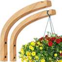 Plant Hanger, Plant Hooks for Hanging Baskets 2 Pcs, Wooden Hanging Baskets, 8.7 Inches, Perfect for Flower Pots, Lanterns, Wind Chimes, Lamp Decorations, and Garden Ornaments