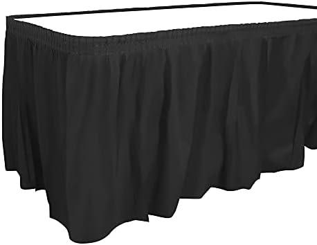 Party Dimensions Plastic Table Skirt, 29-Inches by 14-Feet - Black - 4 Pack