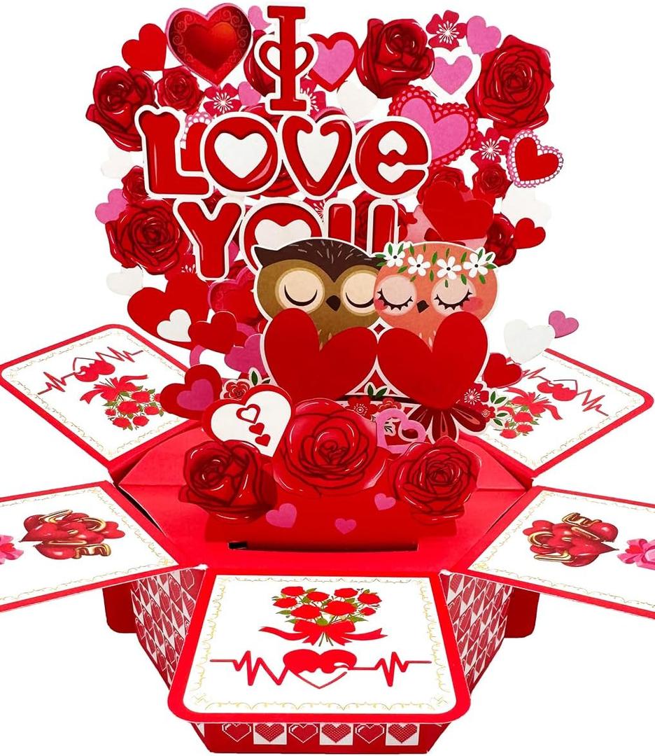 Pop Up Valentines Card, 3D Valentines Day Gift Cards, Valentines Day Gifts