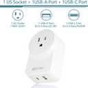 2 x BESTEK European Travel Plug Adapter, International Power Plug with USB+Type C PD20W Outlet Adaptor Charger for US to Most of Europe EU Iceland Spain Italy France Germany1 Pack (White 01)