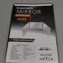 HIEEY 3 Way Mirror for Hair Cutting with LED, 360 Trifold with Height Adjustable Telescoping Hooks, and 5X Magnification, for Makeup and Styling (Black)