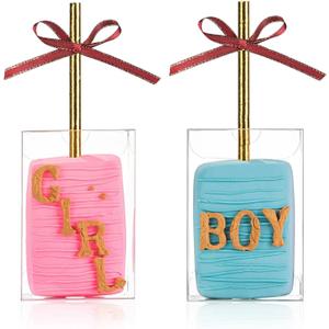 JCXPACK 50PCS Clear Rice Krispie Treat Boxes with Hole Cakesicle Boxes Macaron Boxes Clear Treat Boxes Party Favor Boxes for Bridal Shower Birthday Party (3.5x2.5x1.38Inches)