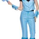EraSpooky Cowgirl Costume Western Outfits for Women 5Pcs (Blue, M)