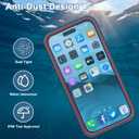 Designed for iPhone 15 Pro Case Waterproof, [Shockproof] [Dustproof] [Built-in Screen Protector] Phone Case for iPhone 15 Pro, Full Protective Case for iPhone 15 Pro 6.1-Red