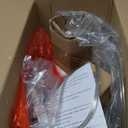 White Ceramic Table Lamp 24.5": 3-Way Dimmable Bedside Lamp with White Drum Slub Shade, Modern Nightstand Lamp for Bedroom & Living Room (Bulb Included)