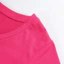 PRIMODA Women's V Neck Long Sleeve Shirts Classic Loose Fit T Shirt Top (Pink, M)