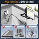 Onforu 120W Flood Lights Outdoor,12000lm Bright LED Work Light with Plug,Daylight White LED Flood Lighting, IP66 Waterproof Security Yard Lights for Yard Garage Stadium 2 Pack