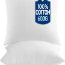MIULEE 20x20 Pillow Inserts,Set of 2 100% Virgin Microfiber with Cotton Cover Throw Pillows for Couch Sofa and Bed