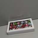 Amooca Christmas Colorful Glass Balls Decoration Festival Party Home Decors Holiday Xmas Tree Hanging Ornaments Set 9pc 2.65in Colorful Stripes & Flowers